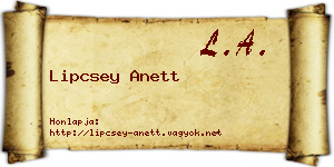 Lipcsey Anett névjegykártya