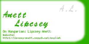 anett lipcsey business card